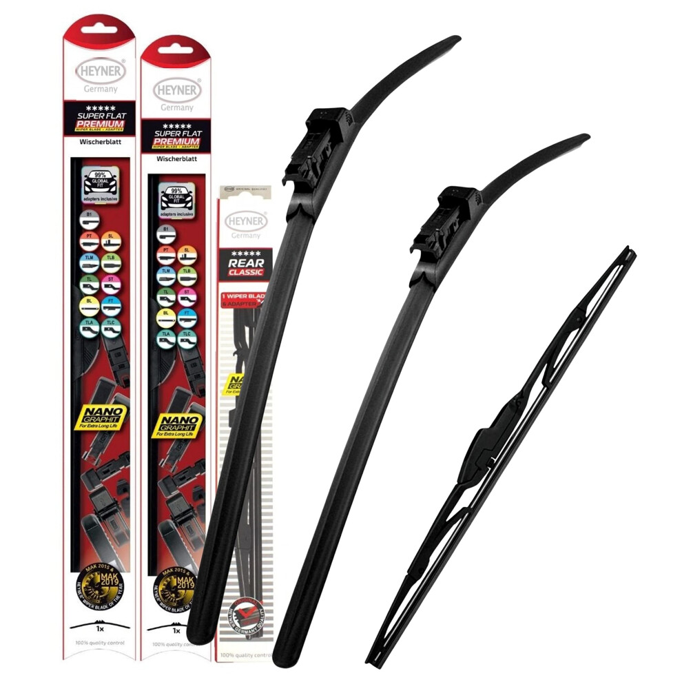 Heyner Germany Fits Alfa Romeo Mito Windscreen Wiper Blades 2008-On Size 26"15" Rear Blade 12? Hsf2615pt12hrc 5055668297687