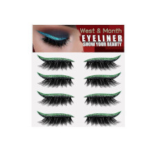 Self-Adhesive Eyelash Eyeliner Strips  4 Pairs Curling False Lashes, Glue-Free, Hypoallergenic, Easy Application for Natural, Voluminous, and Glamorou