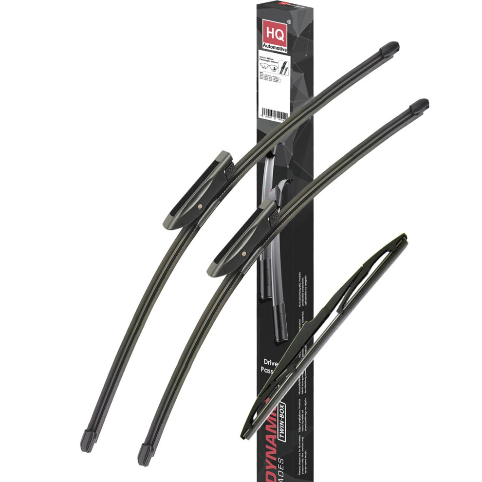 Hq Automotive Wiper Blades For Renault Clio Mk4 Hatchback & Estate (2012-2019) Front Rear Kit, Ad41-627|Hqa10 5060538799109