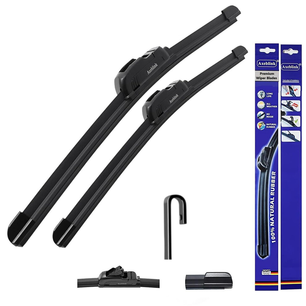Axeblink Wiper Blade For Chevrolet Captiva Suv 2006 Onwards U-Hook Front Wiper Blade (24'' & 16'', U-Hook) 7625890494826