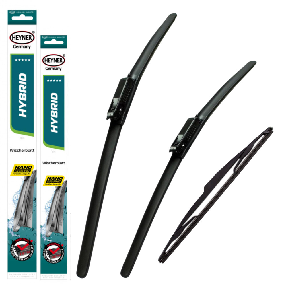 Heyner Wiper Blades Fits: Citroen C4 Grand Picasso 2008-2013 Full Set Of 3 Wipers Hybrid Hh3230bl14fj 5056151175536