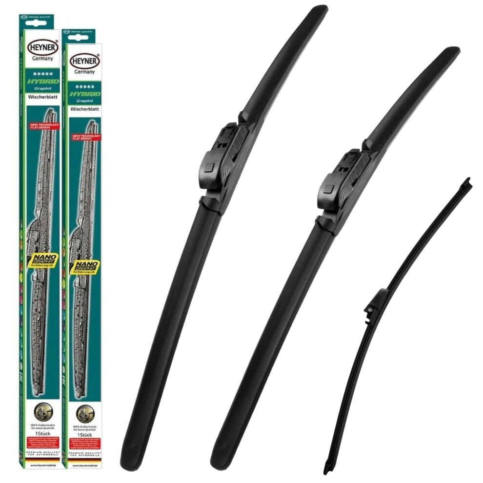 Heyner Wipers Fits: Volvo V70 2007-Onwards Full Set Of 3 Wiper Blades Hybrid Hh2620tl14w 5056151175970
