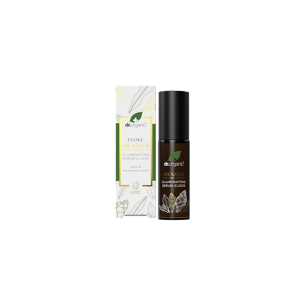 Dr. Organic Dr Organic Evoke Awaken Illuminating Serum Elixir, Hydrate Skin, Day Serum For Glowing Complexion, With Neroli & Resurrection Extract, Certified