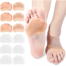 12 Pieces Silicone Forefoot Pads with Perforated Breathable Pain Relief Footpads