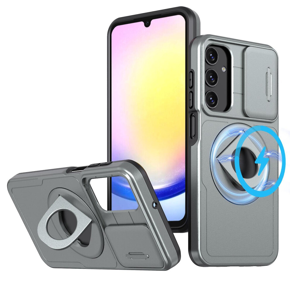 Compatible Samsung Galaxy A15 5G Camshield Magsafe Ring Holder Armor Phone Case: Grey 5484829342100