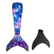 (Child 10, Space) Adults Kids Reinforced Swimming Mermaid Tail  Monofin Included for Water Fun