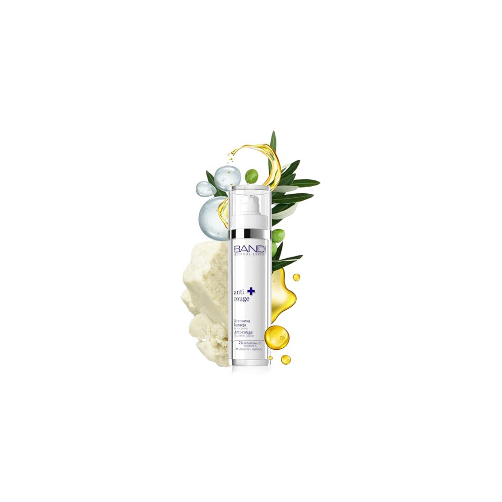 Bandi Anti-Rouge Nourishing Face Cream For Sensitive Skin Hydrating Moisturising Redness Reducing Smoothing For Rosacea 50Ml
