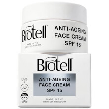 Biotell Anti-Ageing Face Cream SPF 15 50ml – Peptide Collagen Moisturiser, Hydrating Day Cream for Face & Neck, Skin Tightening Cream with Vitamin E