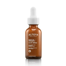Alteya Organic Luminous Rose Face Serum 30ml – NaTrue Certified Organic Glow-Boosting Serum with Rose Oil, Vitamin C & Hyaluronic Acid – Hydrating