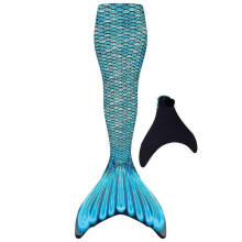 (L, royalblue) Adults Kids Reinforced Swimming Mermaid Tail  Monofin Included for Water Fun