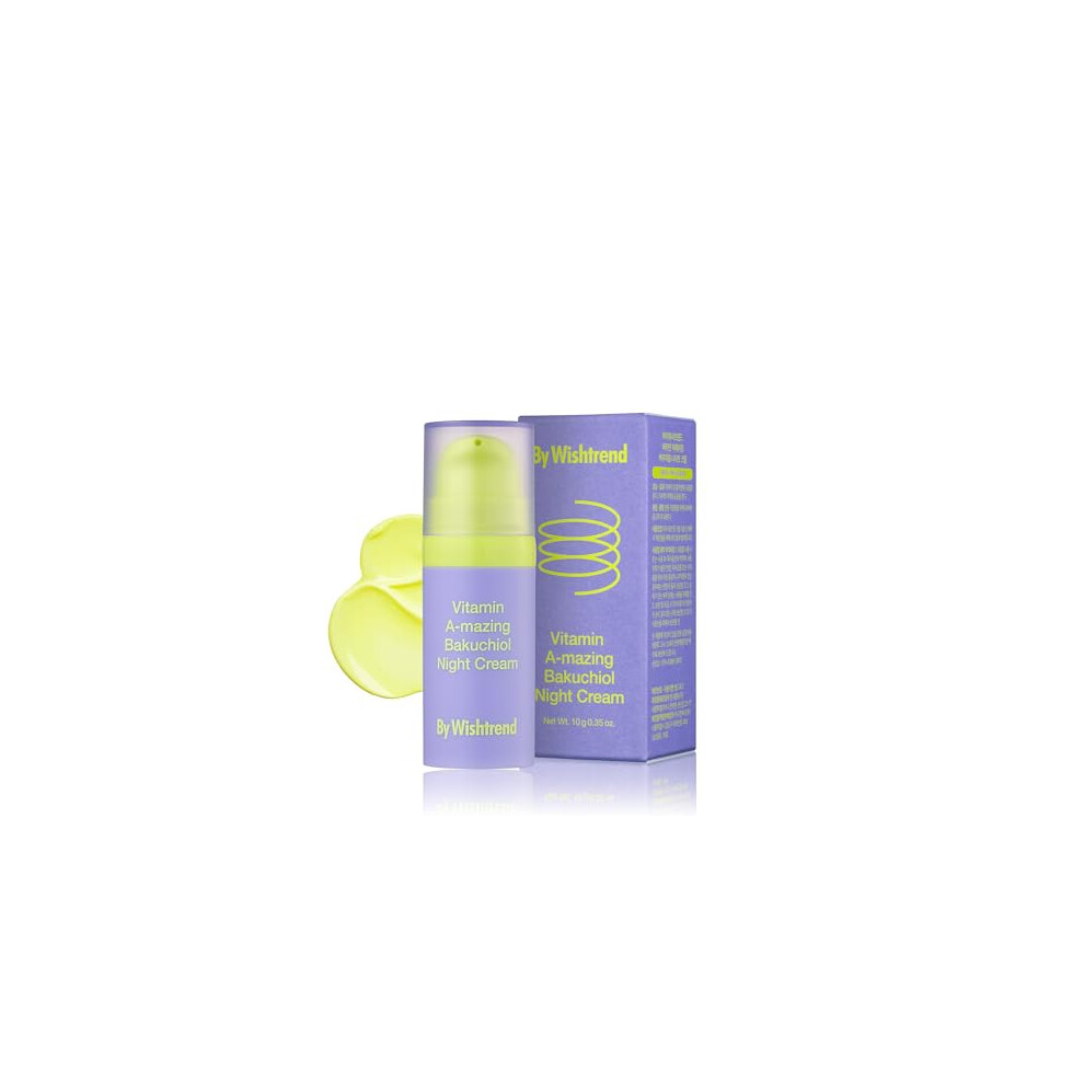 By Wishtrend Cream Vitamin A-Mazing Bakuchiol Retinal Night Korean Retinol Alternative, Slow Aging, Skin Smoothing, Pore Refining, Anti-Wrinkle,