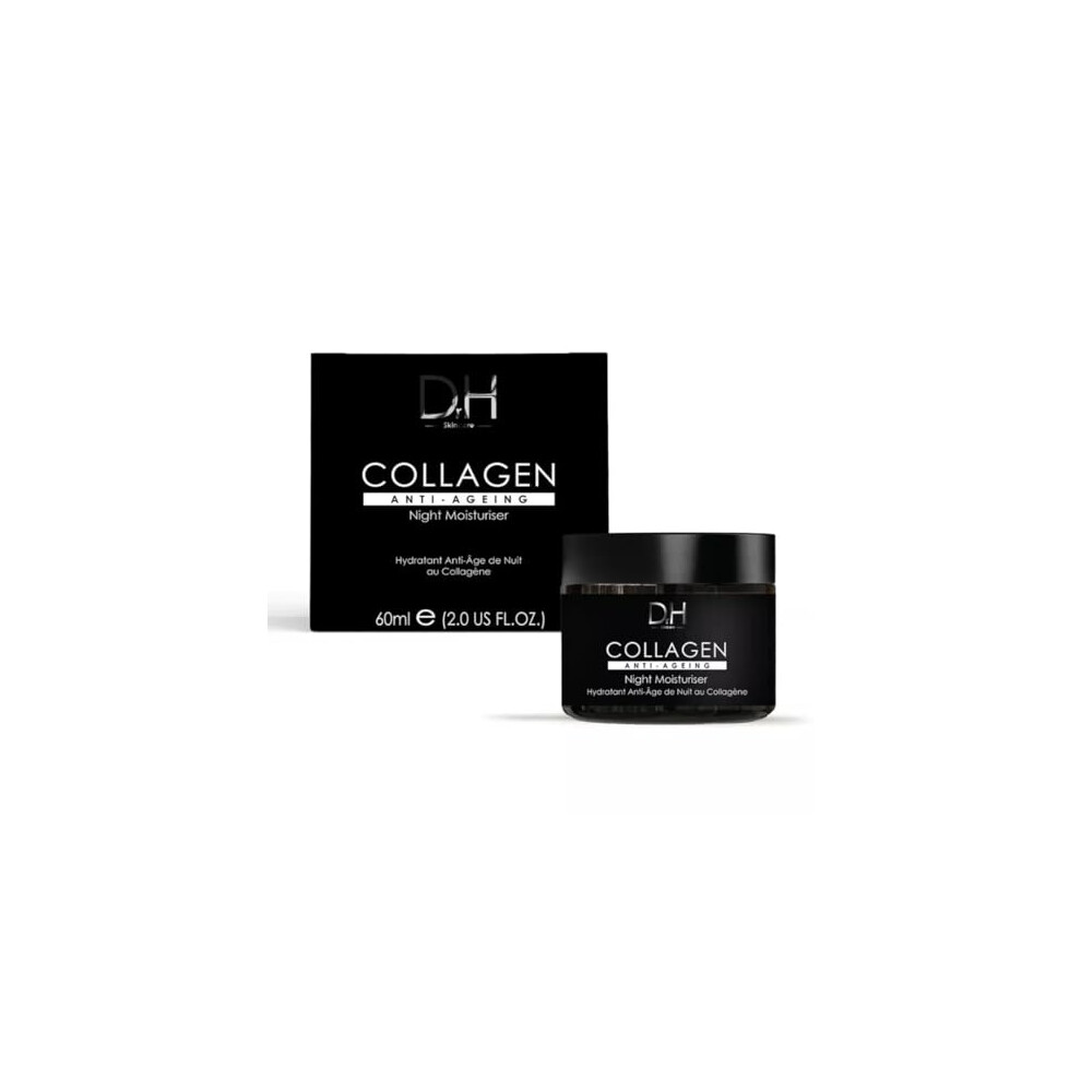 Skinchemists Dr H Collagen Anti-Ageing Night Moisturiser 60Ml - Powerful Anti-Aging Skincare With Collagen, Palmitoyl Tripeptide-1, And Lactic Acid | Moisturize,