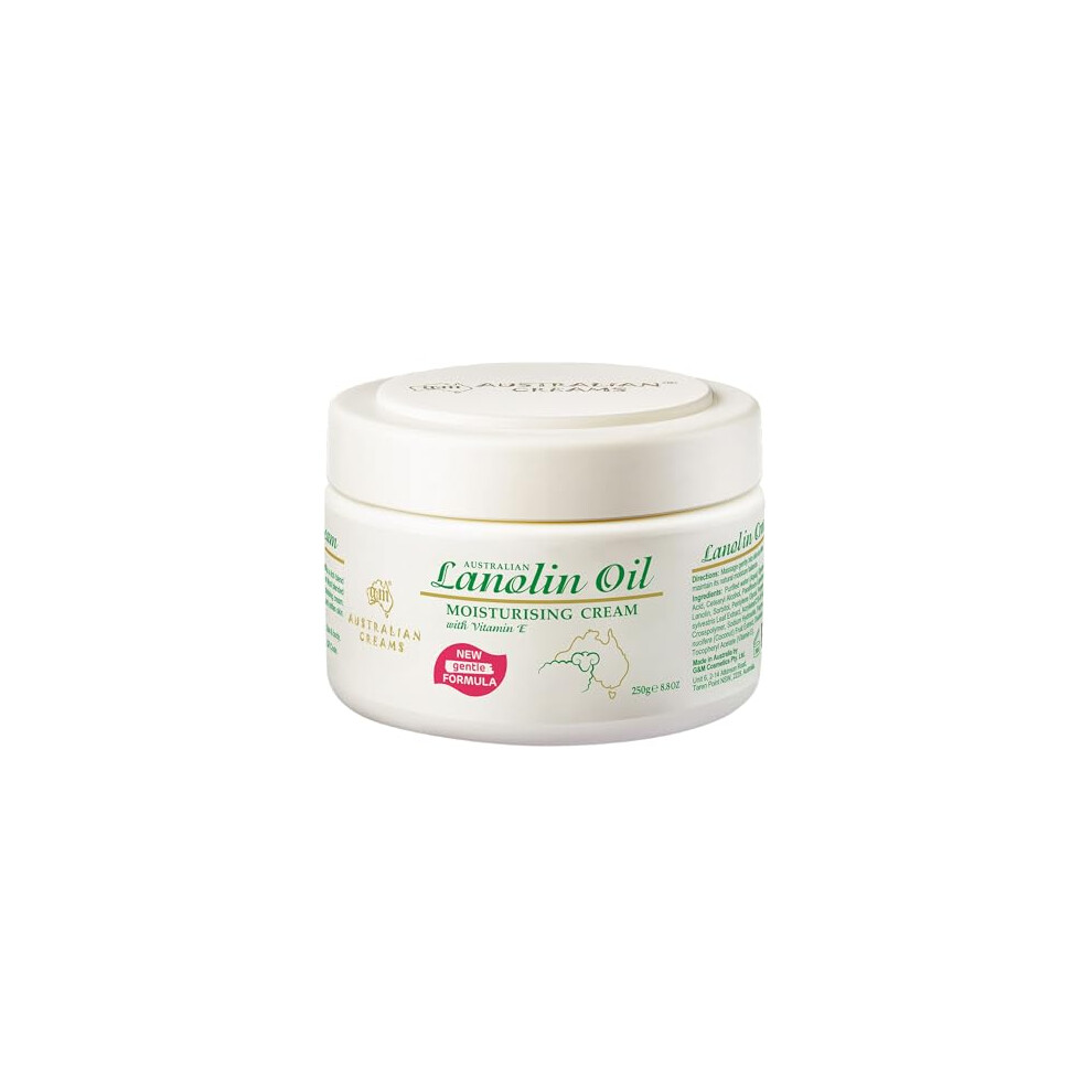 G And M Australian Creams Cream Lanolin Moisturiser For Dry Cracked Skin | 250G Day | Vitamin E | Intensive Hydration - Australian S