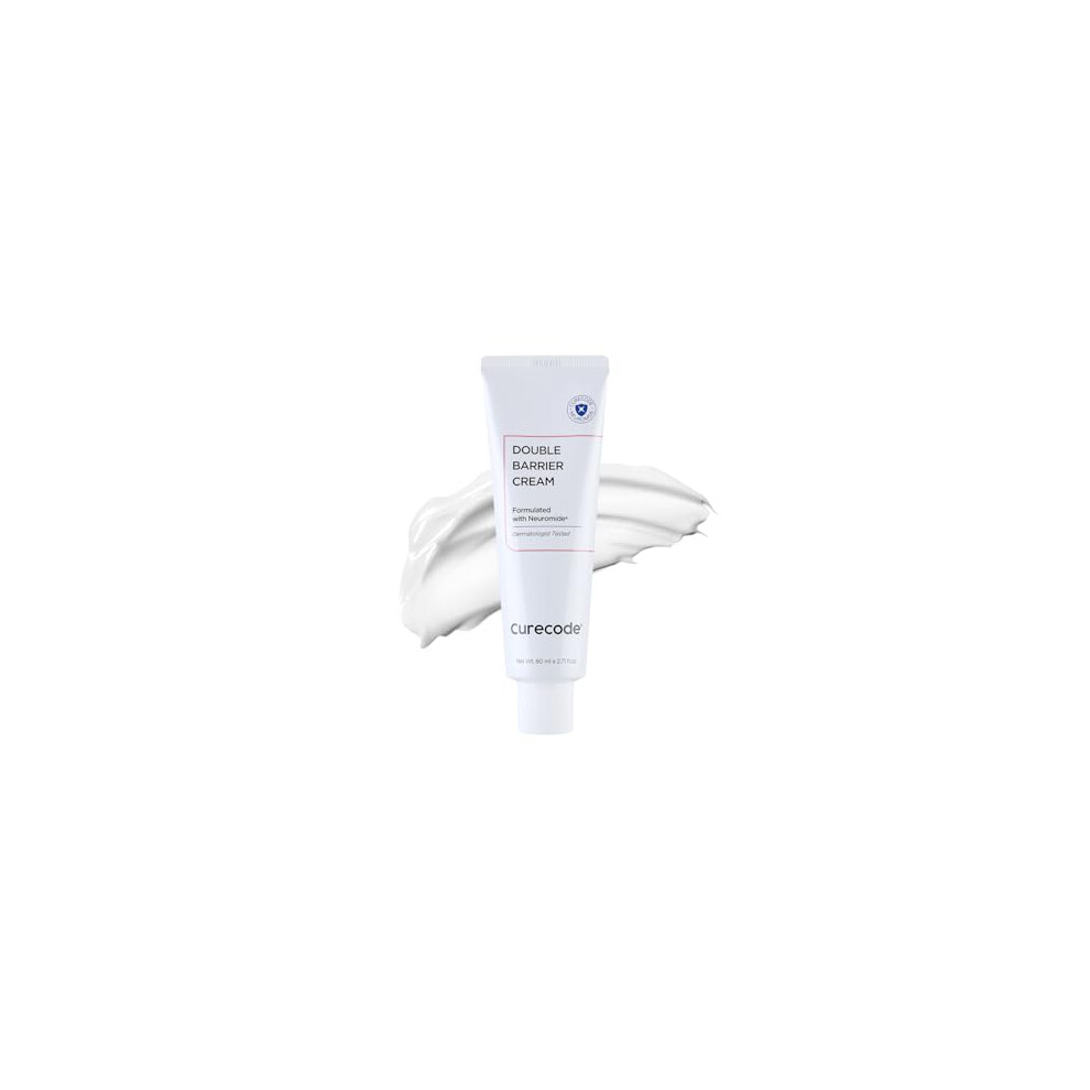 Curecode Double Barrier Cream 80Ml (2.71 Fl Oz) Korean Skin-Biome Science With Neuromide, Encourages Ceramide, Soothes Sensitive & Dry Skin,