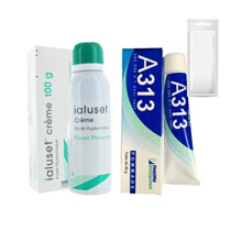 Ialuset Hyaluronic Acid + Retinol Vitamin A Anti Ageing AgingDry Skin Night Face Skin Moisturiser Healing Cream & Gel Duo 100g Pump Bottle & 50g Tube