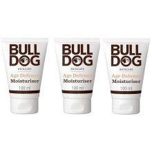 Bulldog Skincare Age Defence Face Moisturiser, Daily Moisturiser for Men to Help Combat Signs of Ageing, 100m x 3 Pack