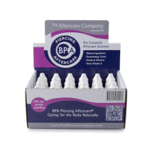 BPA Piercing Aftercare - Box 24 x 10ml from The Aftercare Company - Dermatology Approved -Vegan Friendly - Cruelty Free - Unique Formula.