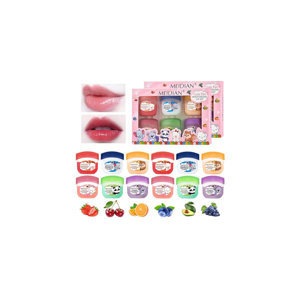 Somnr 12 Pack Flavoured Lip Balm Set For Girls, Organic Lip Balm Multipack For Dry, Chapped Lips, Moisturising And Nourishing Lip Repair Balms For