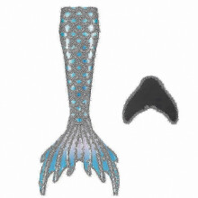 (S, green) Mermaid Tails for Swimming with Monofin for Kids and Adults