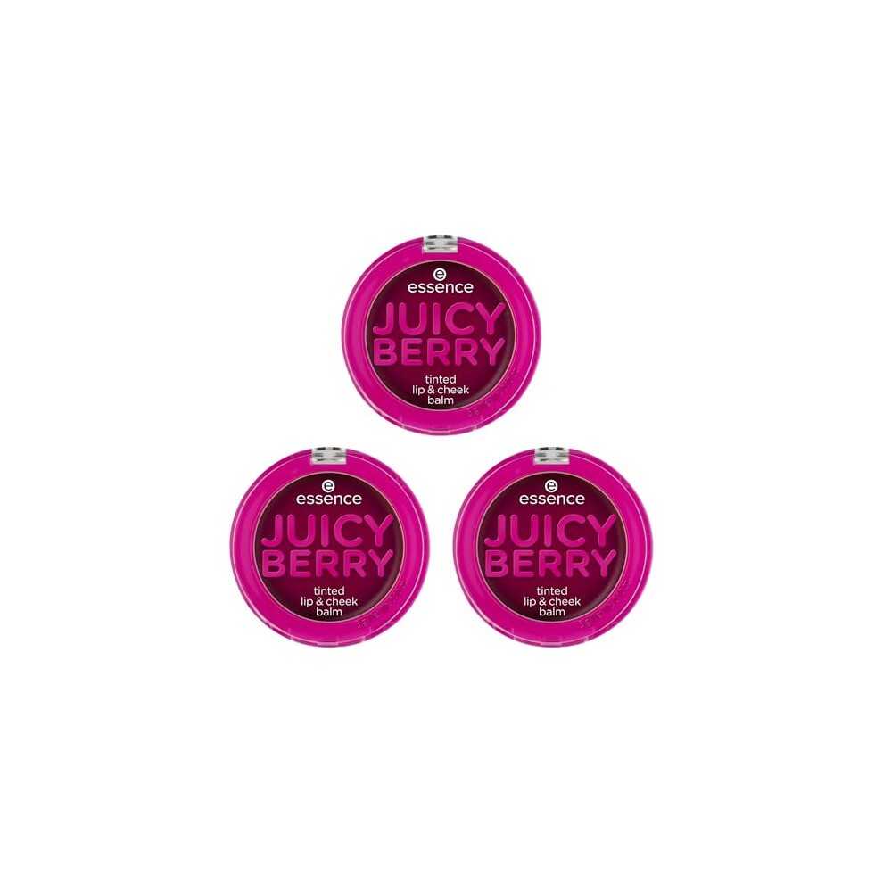 Essence Light Juicy Berry Tinted Lip & Cheek Balm, Blush, Violet, Colour-Matching, Tinting Effect, Instant Results, Paraben-Free, Microplastic-Free,