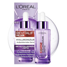 L'Oréal Paris Hyaluron Serum, Revitalift Filler, Anti-Aging Gesichtspflege, Anti-Falten, Mit 1,5% purer Hyaluronsäure und Vitamin C, 30 ml
