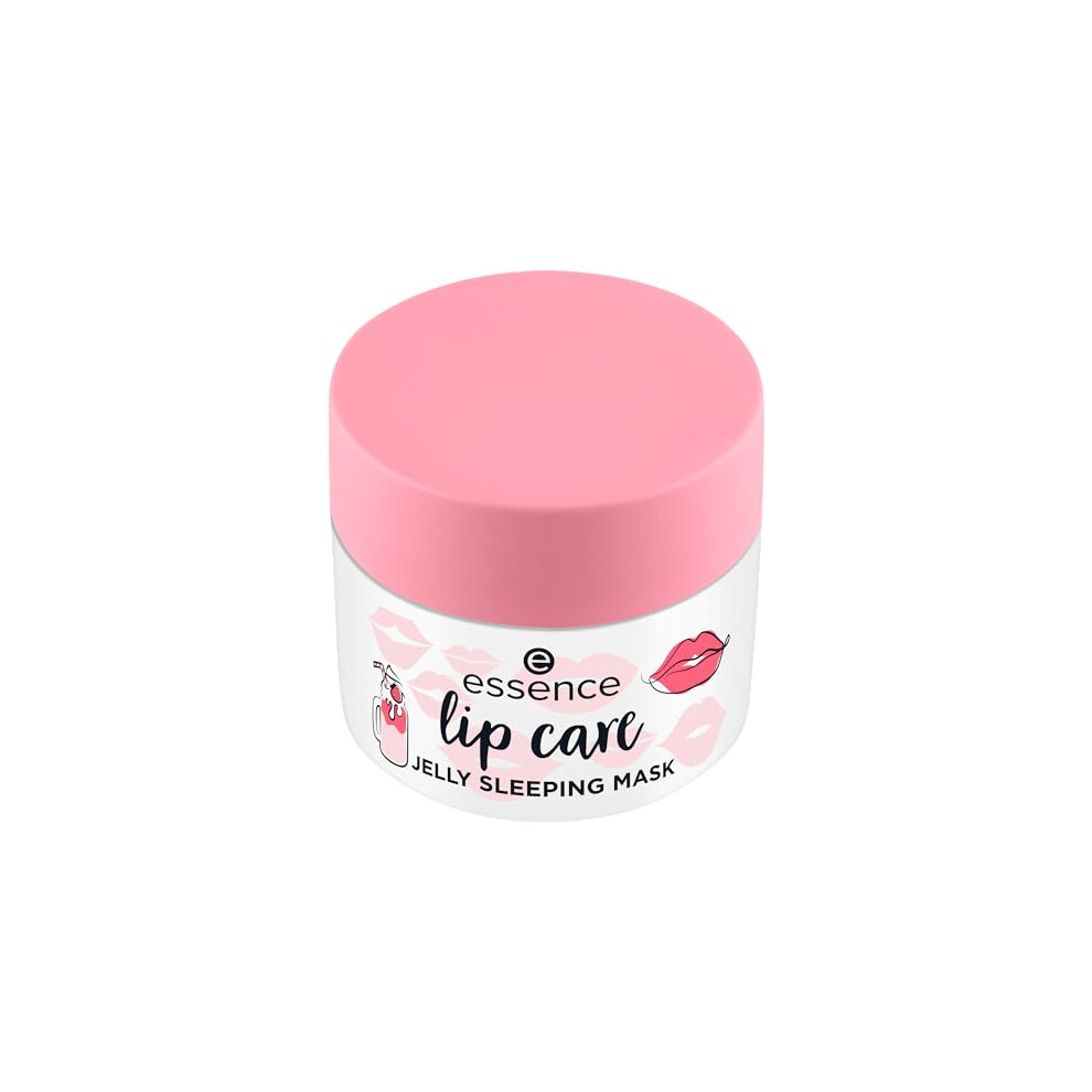 Essence Red Lip Care Jelly Sleeping Mask, Lip Mask, 02, Moisturising, Regenerating, No Preservatives, No Parabens, No Microplastic Particles, Pack Of