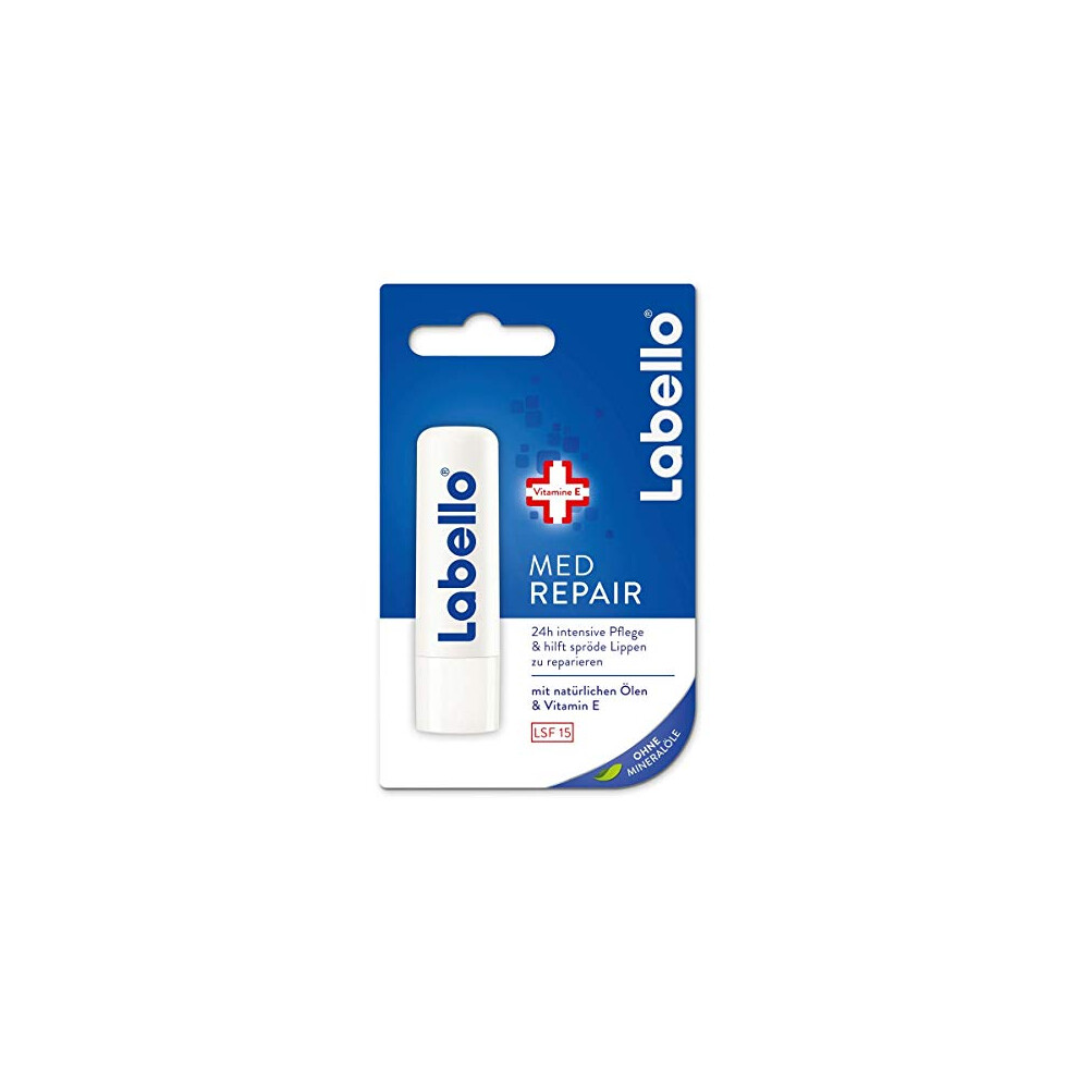 Labello Med Repair Lip Balm With Sun Protection (Spf 15) And Vitamin E For Intensive Lip Protection, Lip Balm Without Mineral Oils
