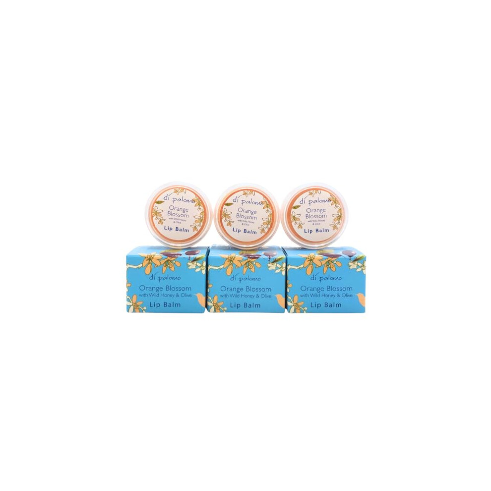 Di Palomo Orange Blossom & Honey Lip Balm Â 3 Pack Moisturising Lip Treatment With Natural Oils Lip Tin For Dry, Cracked Lips Scented & Ideal For