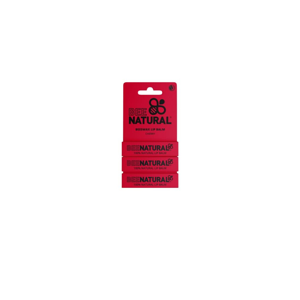 Bee Natural - 100% Natural Moisturising Lip Balm - Cherry - Pack Of 3