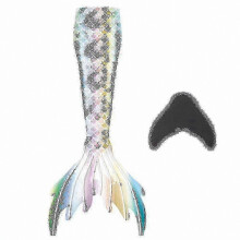 (M, yellow) Mermaid Tails for Swimming with Monofin for Kids and Adults