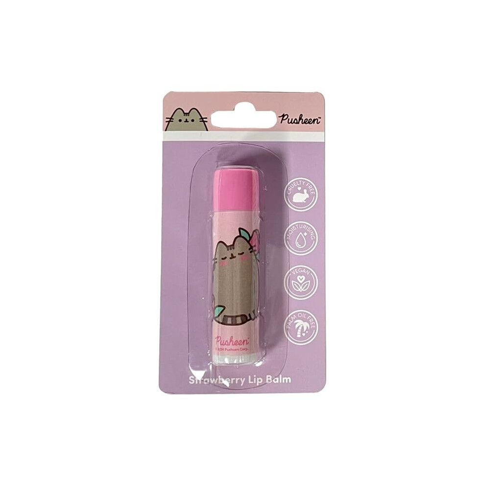 Puckator Pusheen The Cat Rose Stick Lip Balm - Lip Care Stick Balms Chapstick Holiday Essentials For Women Family - Lipbalm Moisturiser Exfoliator