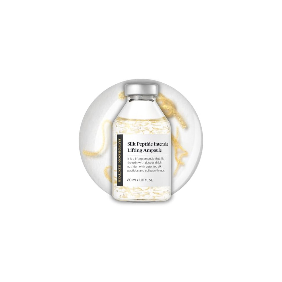 Sungboon Editor Silk Peptide Intensive Lifting Ampoule | Korean Anti-Aging Serum For Face With Collagen & 30 Peptide Complex | Hydrating Korean Facial