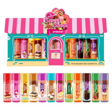 Beauty4Britain Kids Lip Balm Set Sweet Shop - 12 Different Dessert Flavours, Beeswax & Coconut Oil, Colourless, for Girls and Boys