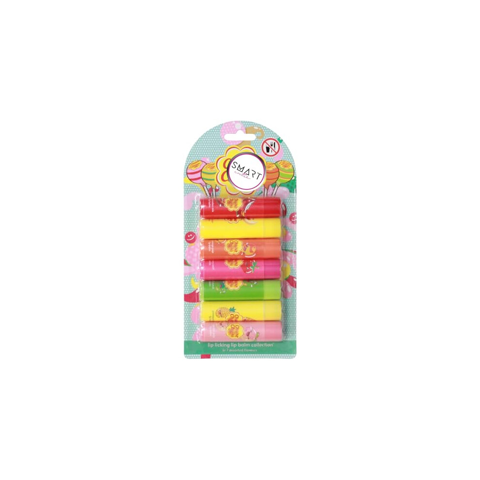 Smart Cutie Orange/Peach 7X Moisturising Lip Balms With Fruity Flavours Â Watermelon, Lemon, Strawberry, Apple, Pineapple, Â Bundled By