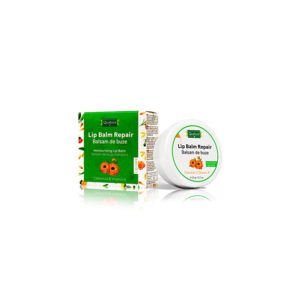 Qualuca Lip Balm With Calendula And Vitamin A, For Dry And Cracked Lips, 20G