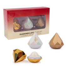 verybella - Lip Balm Set 3 Pieces - Diamond-shaped Lip Balm - 2 Fragrances Strawberry and Vanilla - Lip Balms Nourish and Protect - Gift Idea