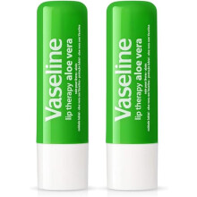 Vaseline Lip Therapy Aloe Vera Lip Care Stick with Petroleum Jelly – Moisturising & Soothing Lip Balm for Soft, Smooth Lips – 4.8g  2 Pack