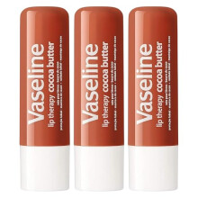 Vaseline Lip Therapy Cocoa Butter Lip Care Stick with Petroleum Jelly – Intensive Moisturising Lip Repair for Soft, Smooth Lips – 4.8g 3 Pack