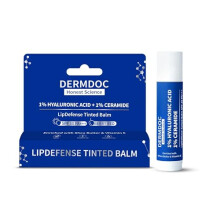 DermDoc 1% Hyaluronic Acid + 1% Ceramide Berry Tinted Lip Balm SPF 50 PA+++ 4 gm| Hydrates, Repairs & Protects Lips | UV Defense + 4 Hr Water