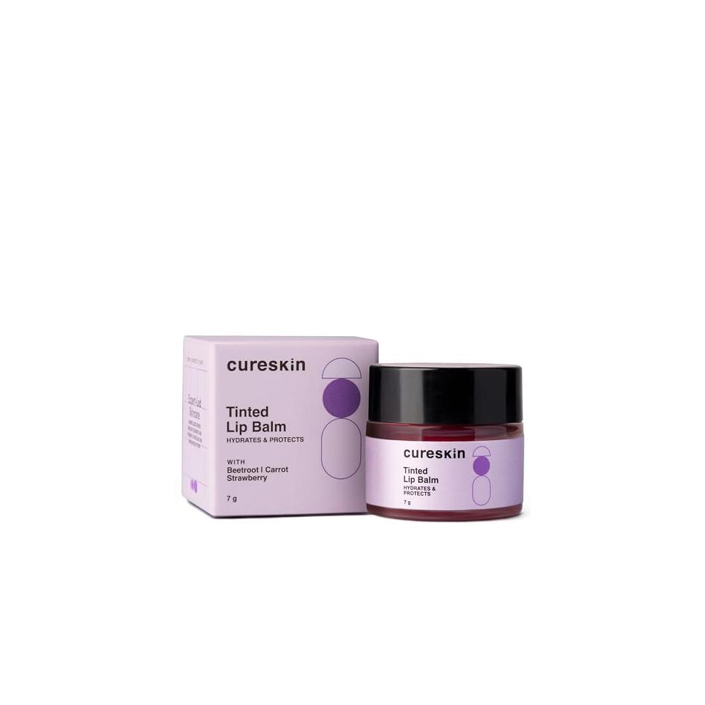 Cureskin Dark Tinted Lip Balm For Women And Men | Hydrates & Protects For Lip Tint With Beetroot, Carrot & Strawberry | Lip Lightening Balm For Lips |