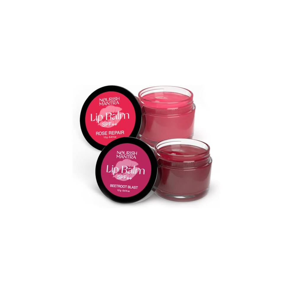 Nourish Mantra Rose Repair & Beetroot Blast Lip Balm With Spf | Made With Rose Extracts, Beetroot Extracts, Olive Oil, Shea Butter, Vitamin E |For Dry