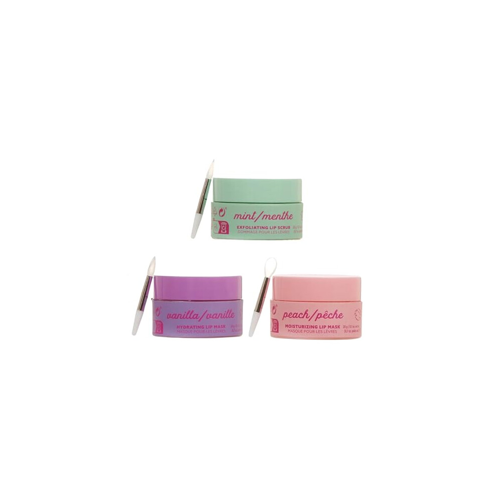 Yes Studio Peach Lip Mask & Scrub Set Of 3 Treatments