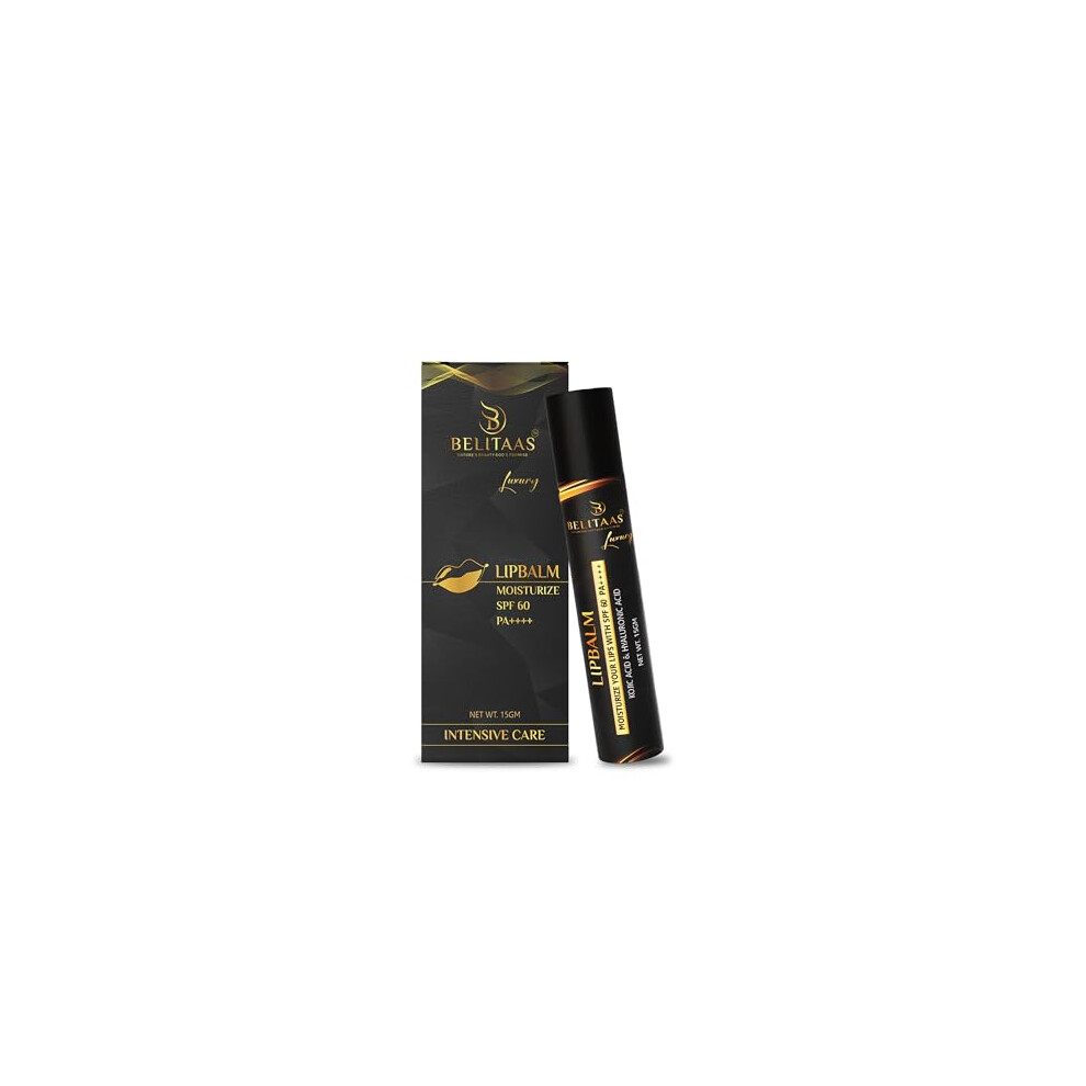 Belitaas Dark Lipbalm With Spf 60 Pa+++ | Brightening Lip Balm For Lips With Kojic Acid & Hyaluronic Acid| For Pigmented, Dry, Flaky Lip |