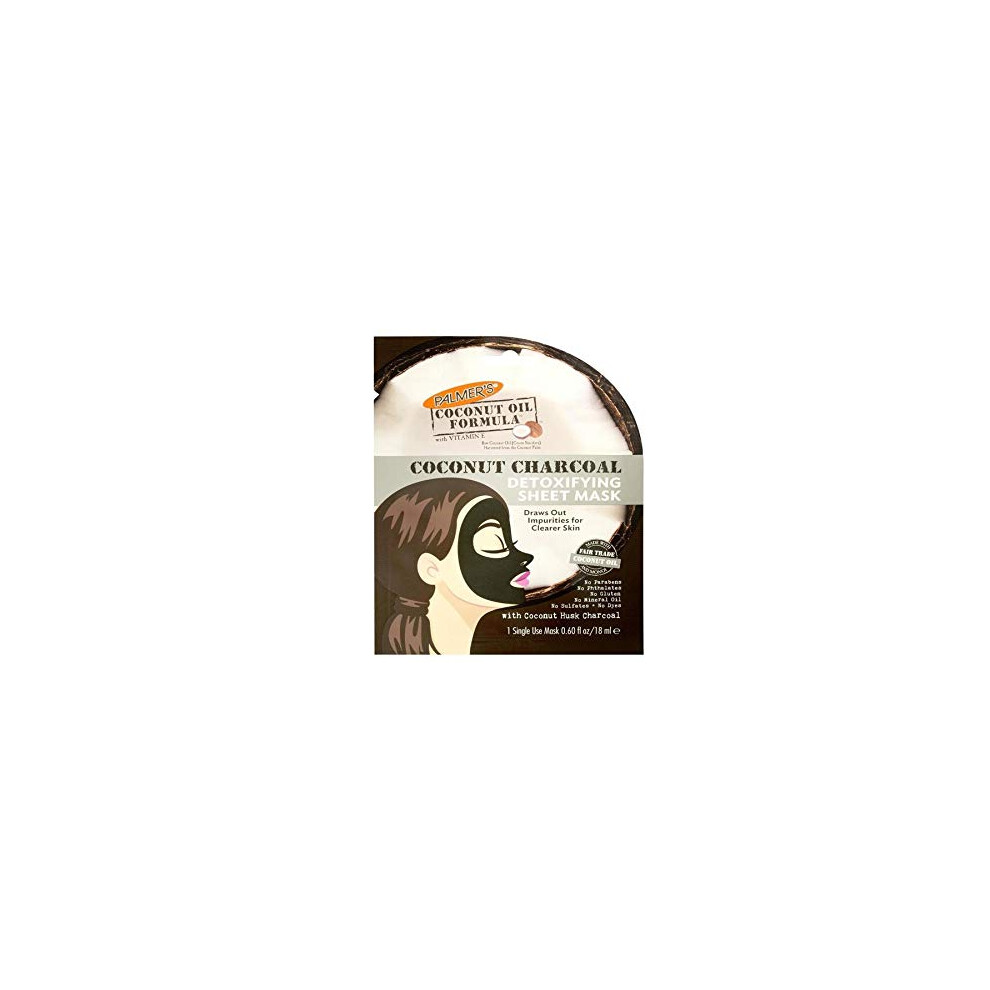 Palmer's Coconut Charcoal Detoxifying Sheet Mask For Women 0.6 Oz Mask