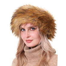 soul young Women's Faux Fur Headband with Stretch Winter Earwarmer Earmuff (Nature)