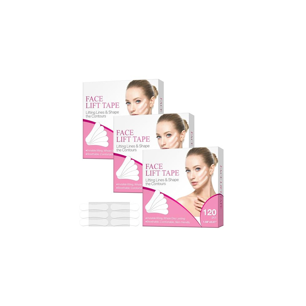 Atnayo 360 Pcs Waterproof Face Lift Tape Invisible, Face Lifting Patches For Firming Minimizes Fine Lines Tightens Chin