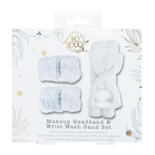 So Eco Makeup Headband & Wrist Wash Band Set – Skincare Accessories with Soft Stretch Headband & Absorbent Wristbands for Face Washing, Facials &