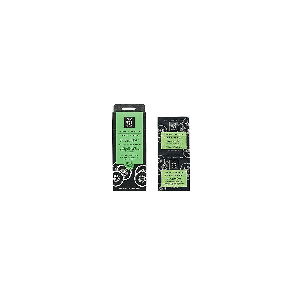 Apivita Face Mask For Intensive Moisturization With Cucumber 2X8ml