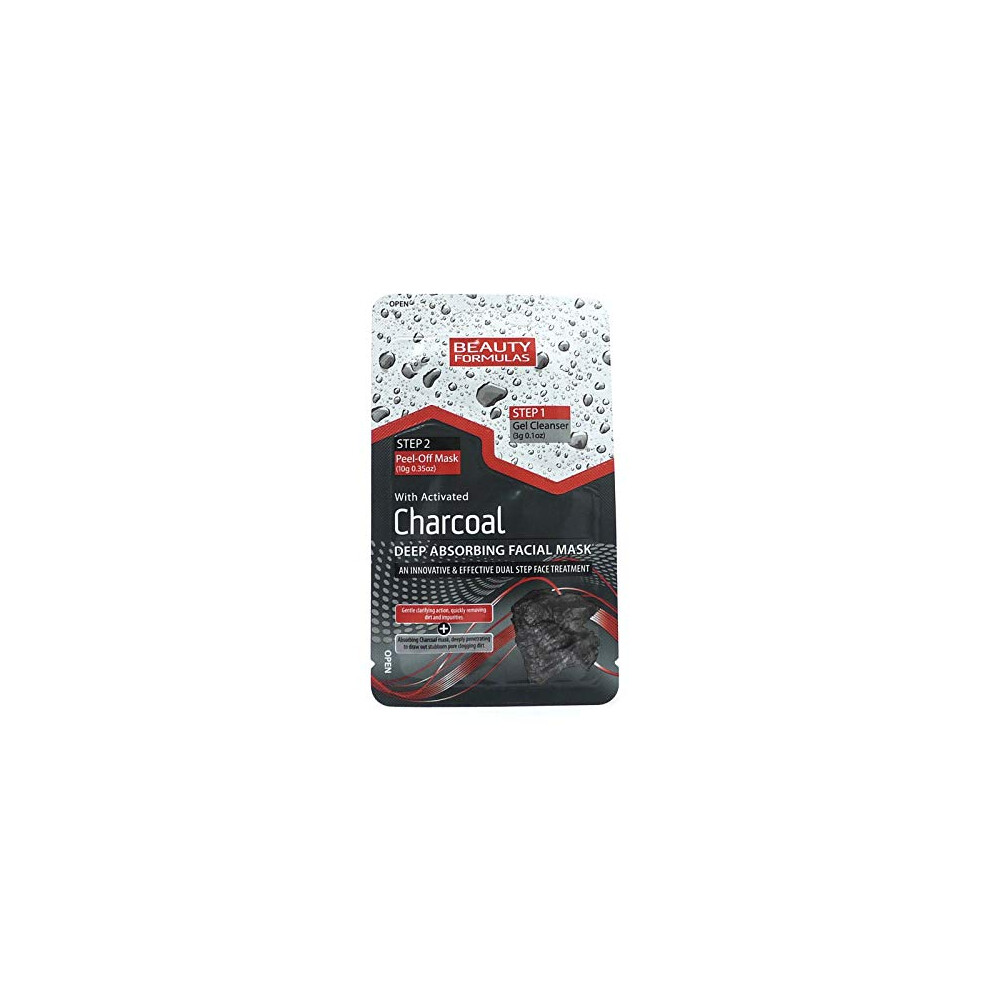 Beauty Formulas Charcoal Deep Absorbing Facial Mask 13G - 2-Step Cleanser & Mask