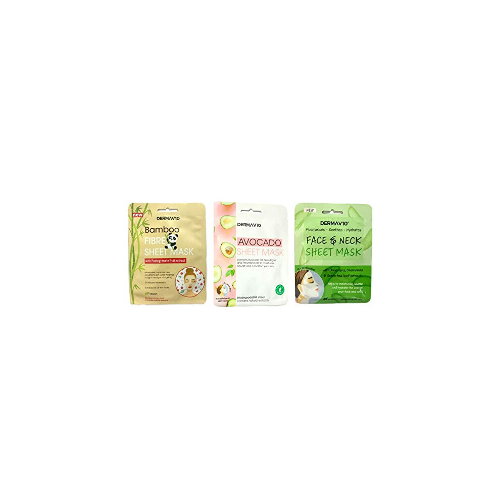 Derma V10 Green Face & Neck Mask Aloe Vera